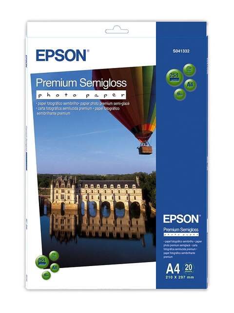 Бумага Epson A4 Premium Semigloss Photo Paper, 20л. (C13S041332)