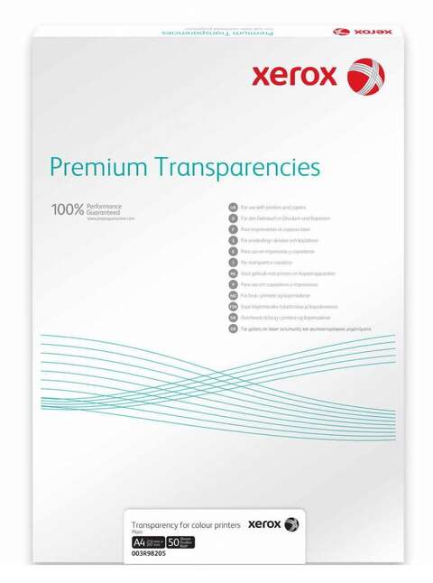 Пленка прозрачная Xerox A4 100л. удаляемая по длинной кромке (003R98198)