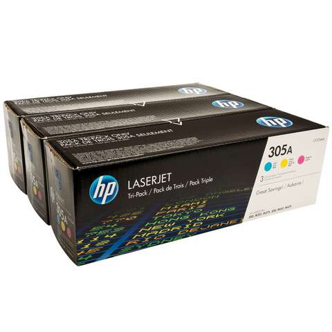 Комплект картриджів HP 305A CLJ M351/M375/M475/M451 (CE411A,CE412A,CE413A) CYM (3*2600 стор) Потрійна упаковка (CF370AM)