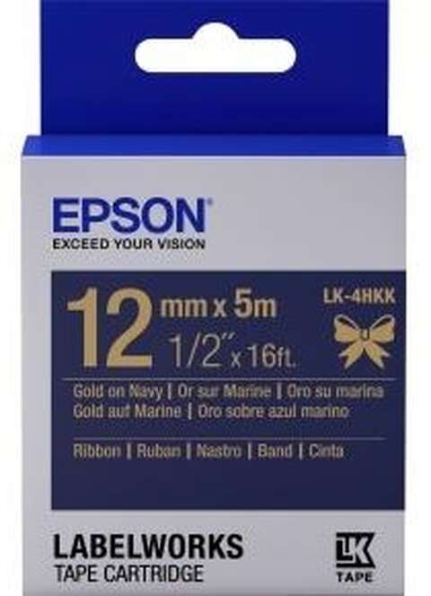 Epson Картридж с лентой LK4HKK принтеров LW-300/400/400VP/700 Ribbon Gold/Navy 12mm/5m
