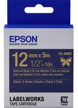 Epson Картридж с лентой LK4HKK принтеров LW-300/400/400VP/700 Ribbon Gold/Navy 12mm/5m