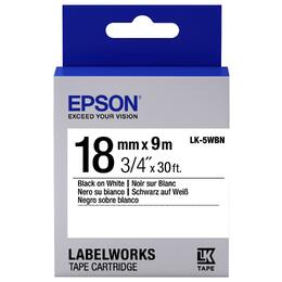 Картридж зі стрічкою Epson LK5WBN принтерів LW-400/LW-400VP/LW-600P/LW-700/LW-Z710/LW-900P/LW-1000P/LW-Z5000BE Std Blk/Wht 18mm/9m (C53S655006)