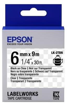 Картридж с лентой Epson LK2TBN принтеров LW-300/400/400VP/700 Clear Blk/Clear 6mm/9m (C53S652004)