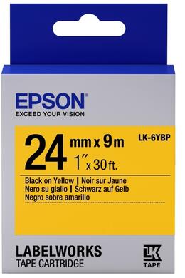 Картридж зі стрічкою Epson LK6YBP принтерів LW-600P/LW-700/LW-Z710/LW-900P/LW-1000P/LW-Z5000BE Pastel Blk/Yell 24mm/9m (C53S656005)