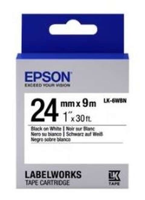 Картридж зі стрічкою Epson LK6WBN принтерів LW-700 Std Blk/Wht 24mm/9m (C53S656006)