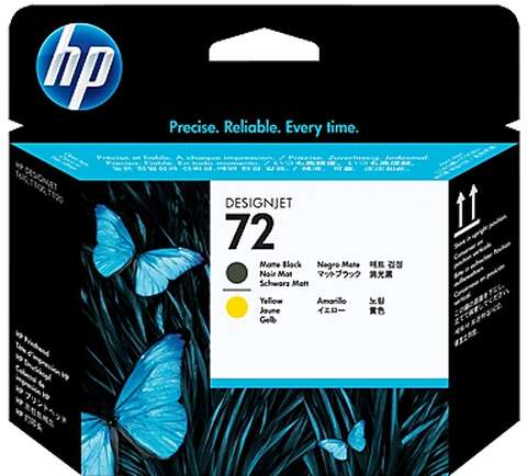 Друкуюча голівка HP No.72 DJ T610/T1100/T790 Matte black, Yellow (C9384A)