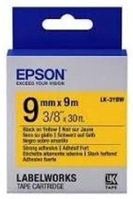 Картридж с лентой Epson LK3YBW принтеров LW-300/400/400VP/700 Strng adh Blk/Yell 9mm/9m (C53S653005)