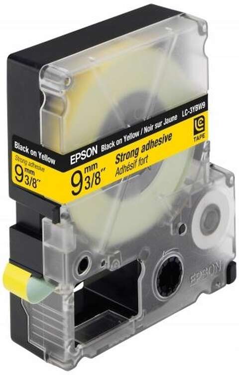 Картридж зі стрічкою Epson LK3YBW принтерів LW-300/400/400VP/700 Strng adh Blk/Yell 9mm/9m (C53S653005)