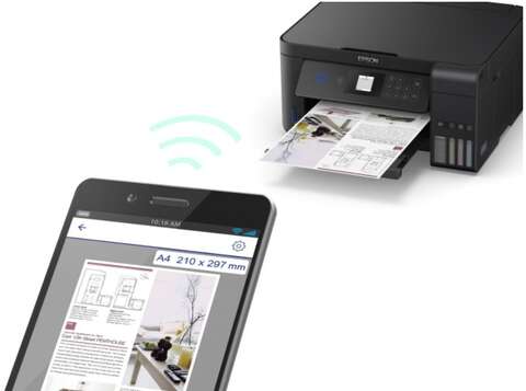 БФП ink color A4 Epson EcoTank L4160 33_15 ppm Duplex USB Wi-Fi 4 inks Black Pigment (C11CG23403)