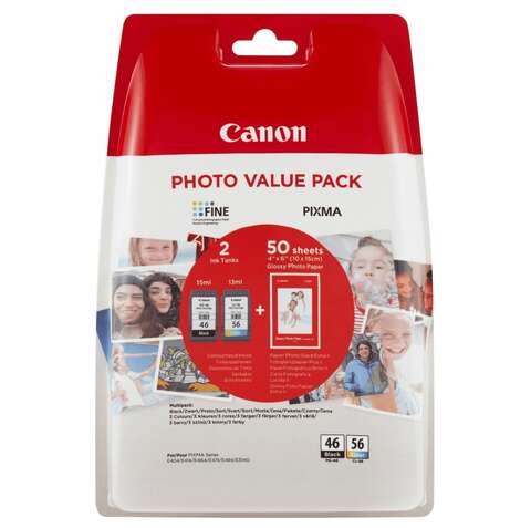 Комплект Canon No.46: картридж PG-46+картридж CL56+ бумага Canon GP-501 50 л (9059B003)