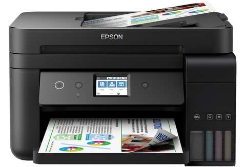 БФП ink color A4 Epson EcoTank L6290 33_20 ppm Fax ADF Duplex USB Ethernet Wi-Fi 4 inks Black Pigment (C11CJ60406)