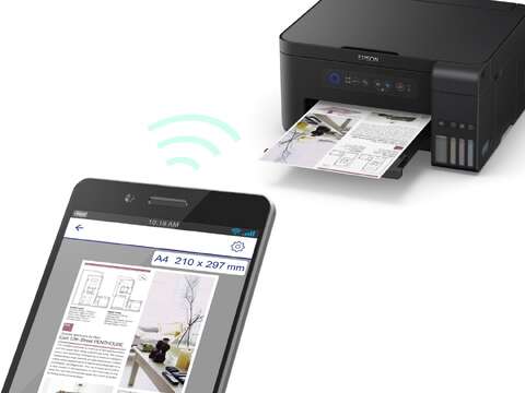 МФУ ink color A4 Epson EcoTank L4150 33_15 ppm USB Wi-Fi 4 inks Black Pigment (C11CG25403)
