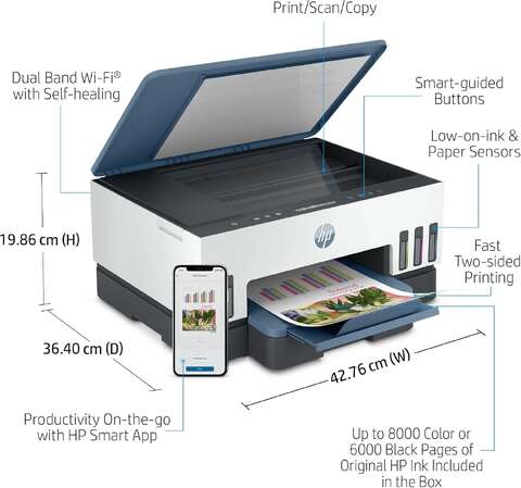 Багатофункціональний пристрій A4 HP Smart Tank 725 з Wi-Fi