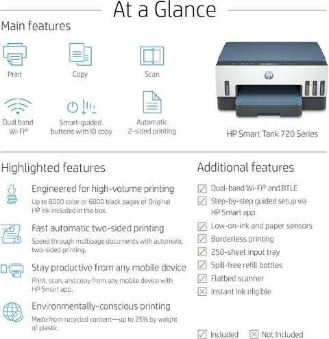 Багатофункціональний пристрій A4 HP Smart Tank 725 з Wi-Fi