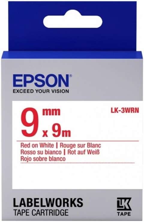 Картридж зі стрічкою Epson LK3WRN принтерiв LW-300/400/400VP/700 Std Red/Wht 9mm/9m (C53S653008)