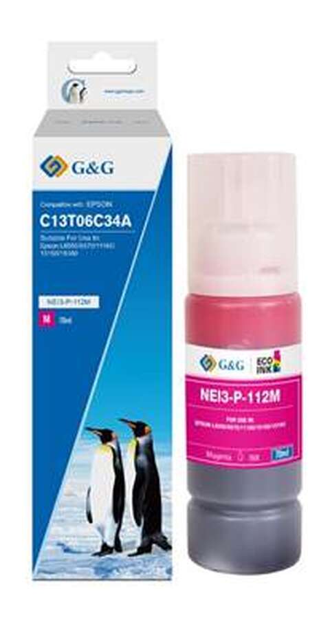 Контейнер G&G с чернилами для Epson L15150/15160 Magenta pigm ( G&G-C13T06C34A)