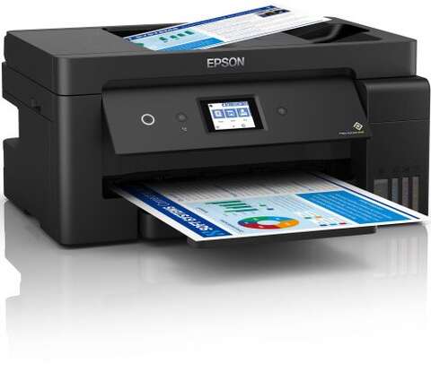 МФУ ink color A3 Epson EcoTank L14150 38_24 ppm Fax ADF Duplex USB Ethernet Wi-Fi 4 inks Black Pigment (C11CH96404)
