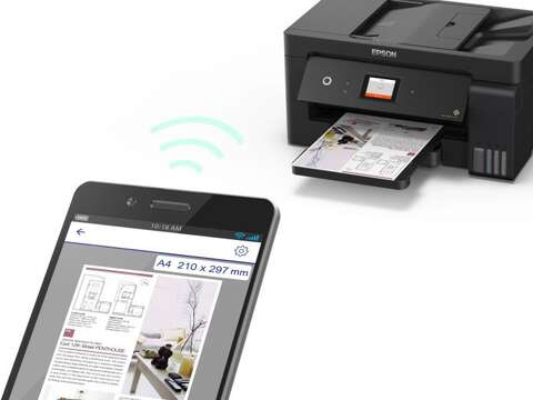 МФУ ink color A3 Epson EcoTank L14150 38_24 ppm Fax ADF Duplex USB Ethernet Wi-Fi 4 inks Black Pigment (C11CH96404)