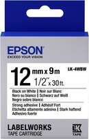 Картридж с лентой Epson LK4WBW принтеров LW-300/400/400VP/700 Strng adh Blk/Wht 12mm/9m (C53S654016)