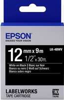 Картридж с лентой Epson LK4BWV принтеров LW-300/400/400VP/700 Vivid White/Black 12mm/9m (C53S654009)